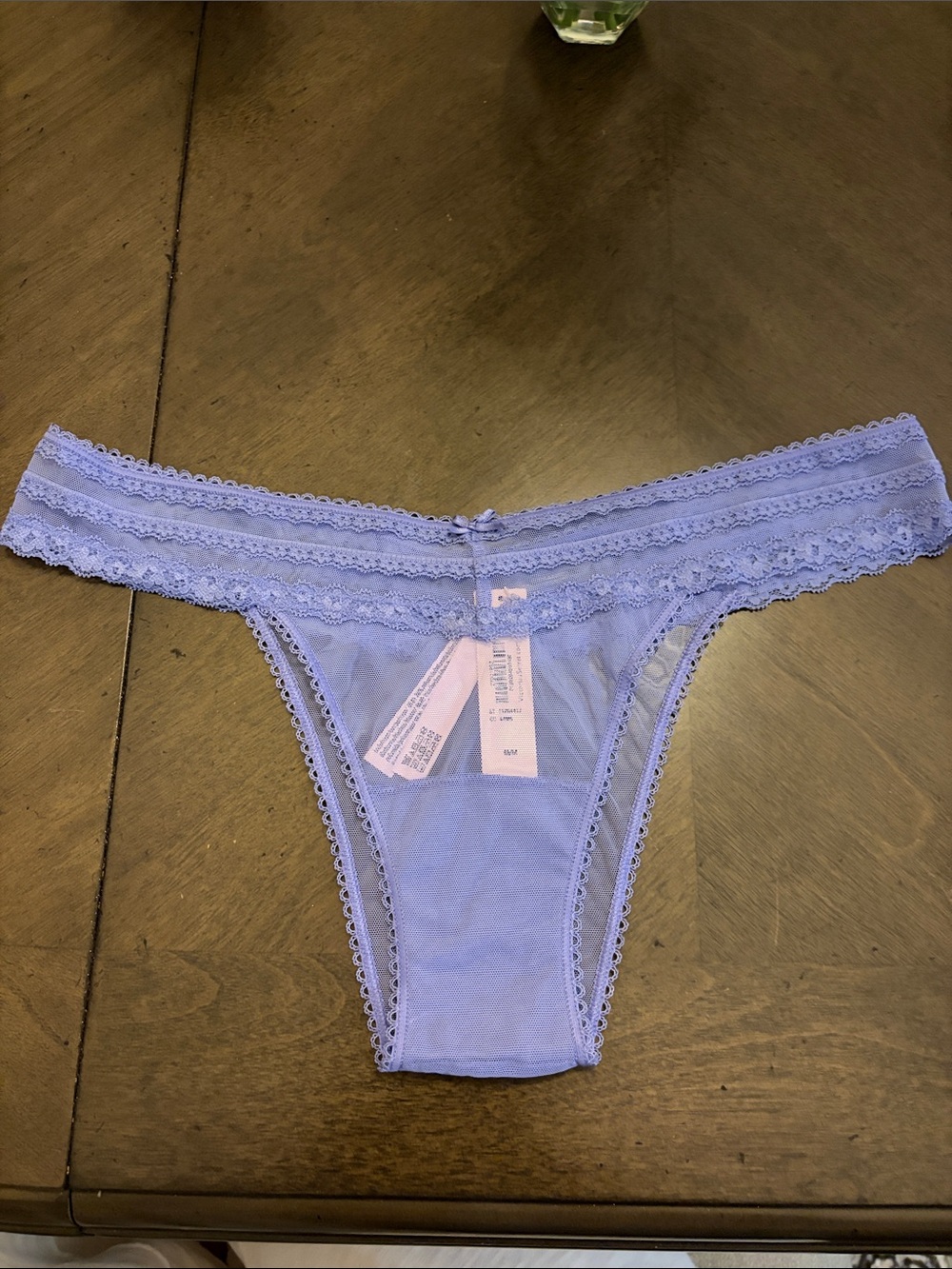Victoria's Secret Lavender Lace Mesh Thong